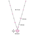 Zilver Gerhodineerd collier emaille hartje 36 + 4 cm 1341865