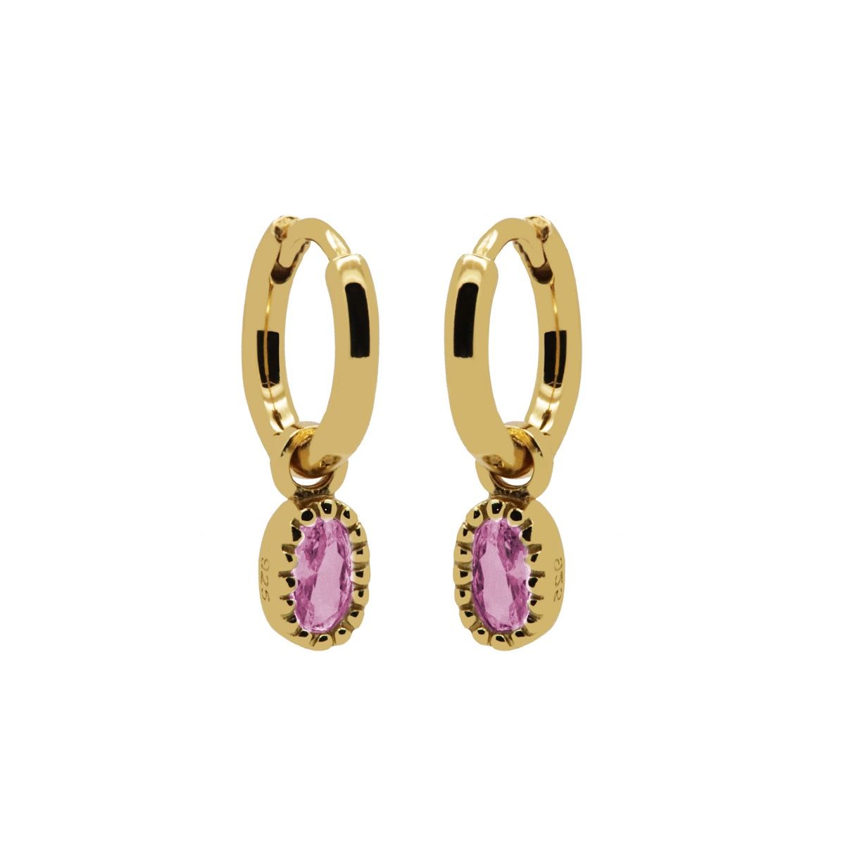 Karma Hinged Hoops Lauren PINK Goldplated A74GP_P oorbellen