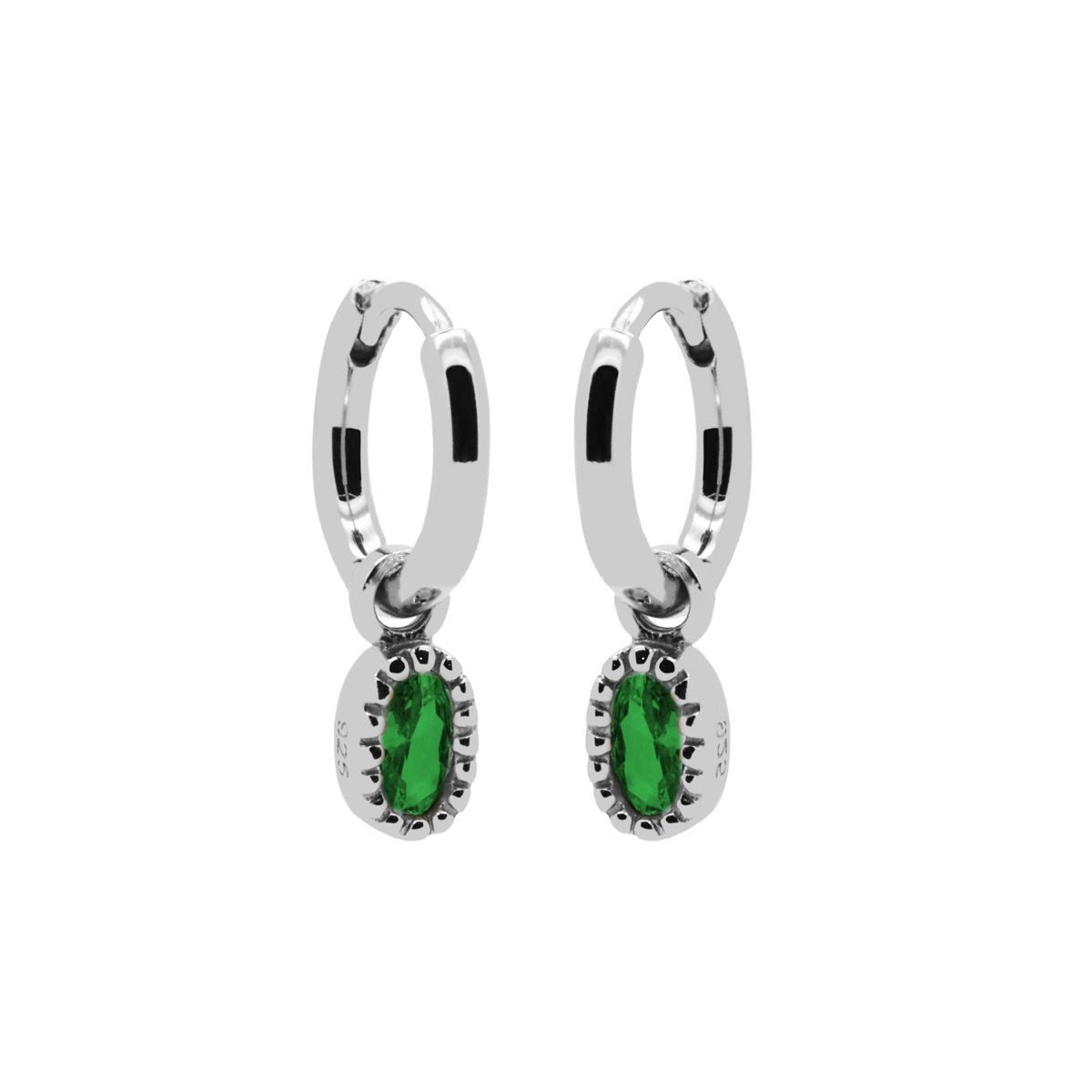 Karma Hinged Hoops Lauren EMERALD GREEN A74S_EG oorbellen