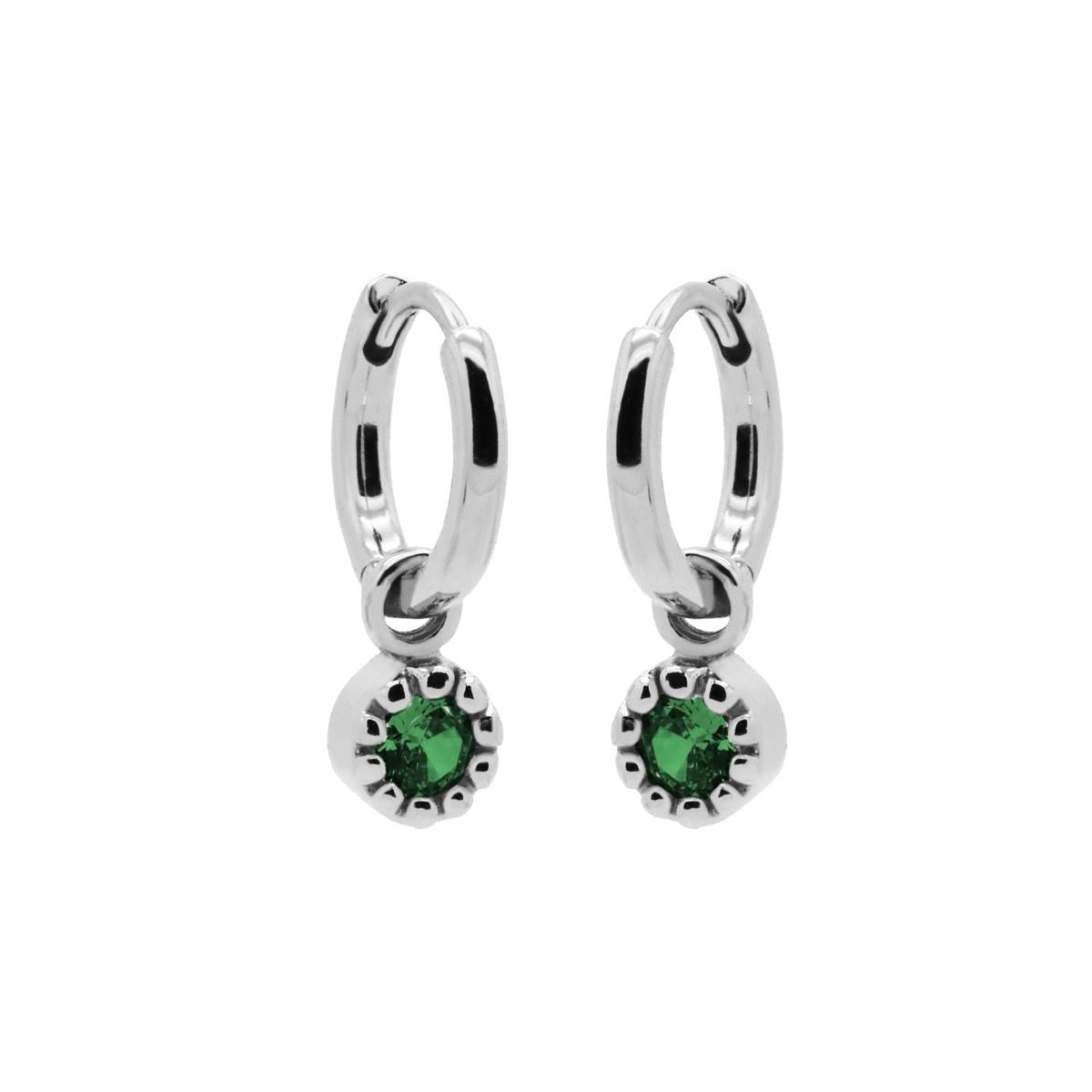 Karma Hinged Hoops Vintage Fall EMERALD GREEN A75S_EG oorbellen