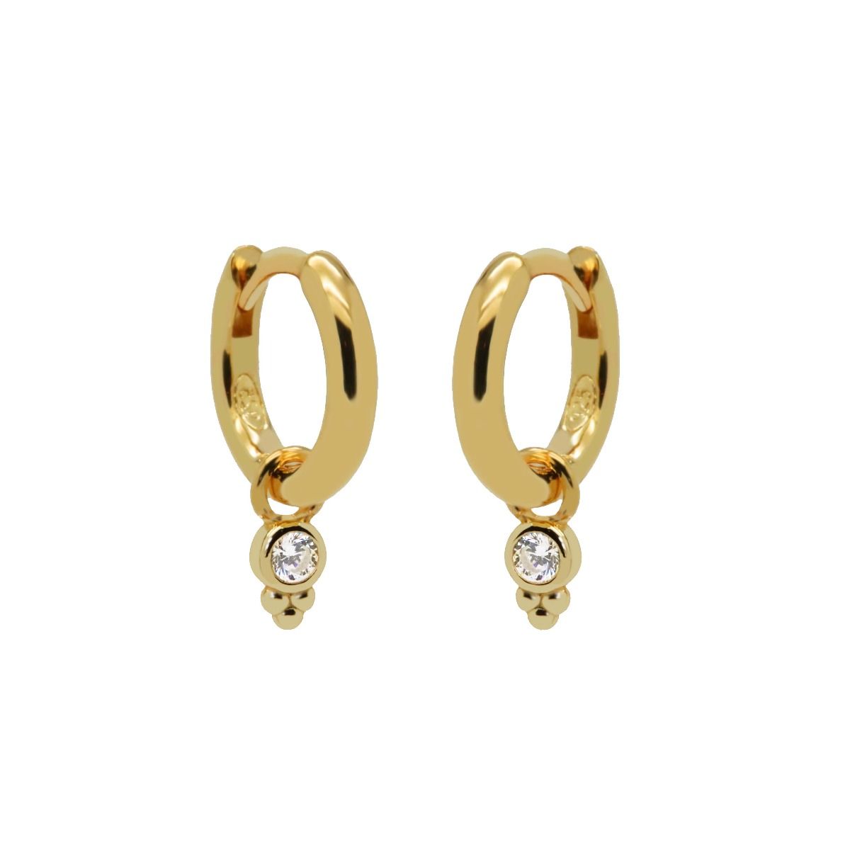 Karma Hinged Hoops Zirconia Double Spark A86GP oorbellen