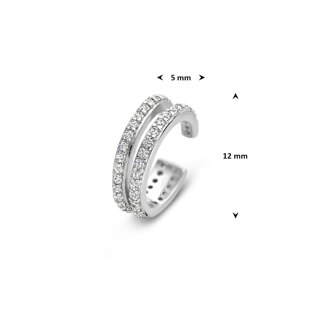 Fantasy Collection Ear cuff zirkonia 12 mm zilver oorbellen