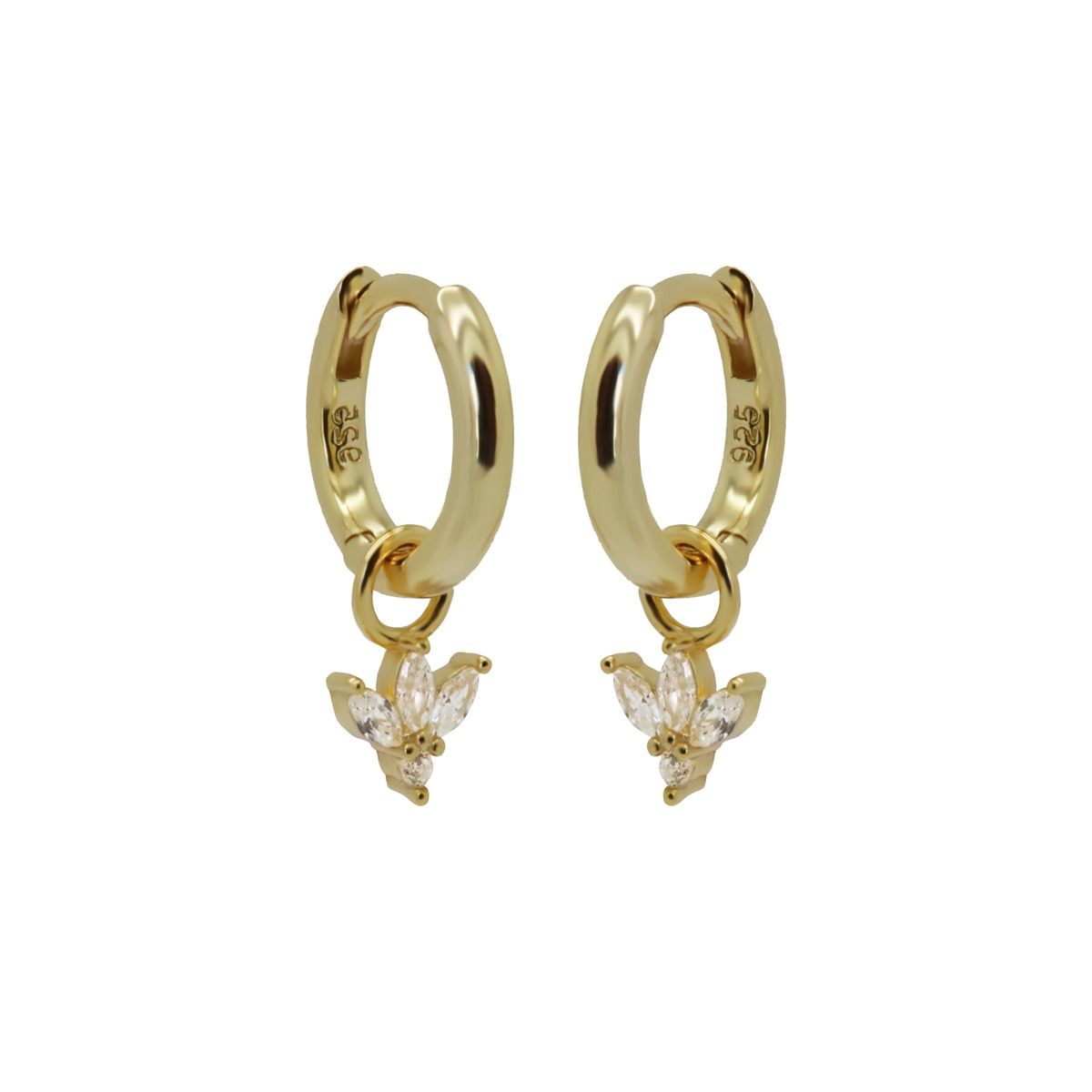 Karma Hinged Hoops Zirconia CLAIRE Goldplated A96GP oorbellen