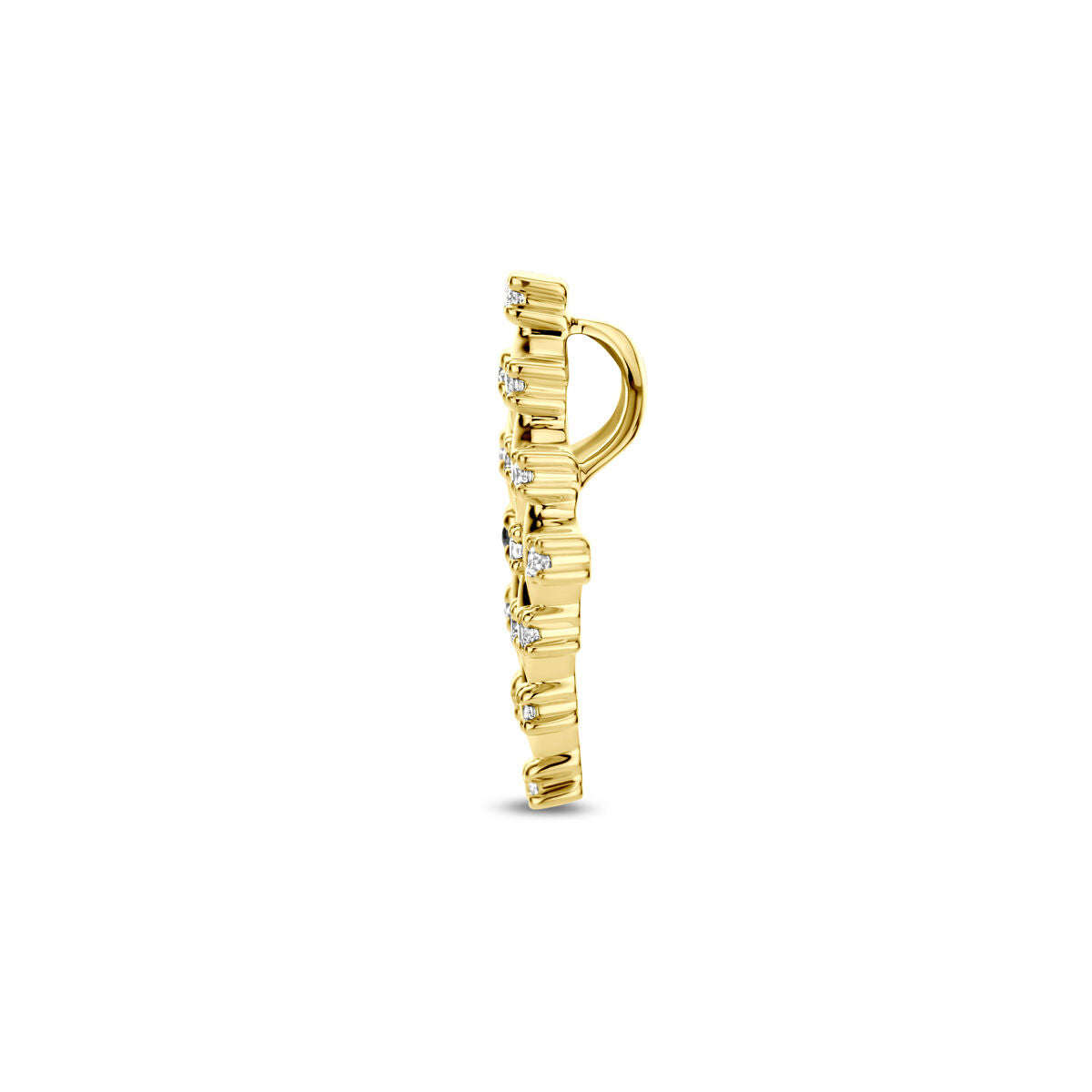 Fantasy Collection Hanger diamant 0.09ct h si 17 mm 14K geelgoud