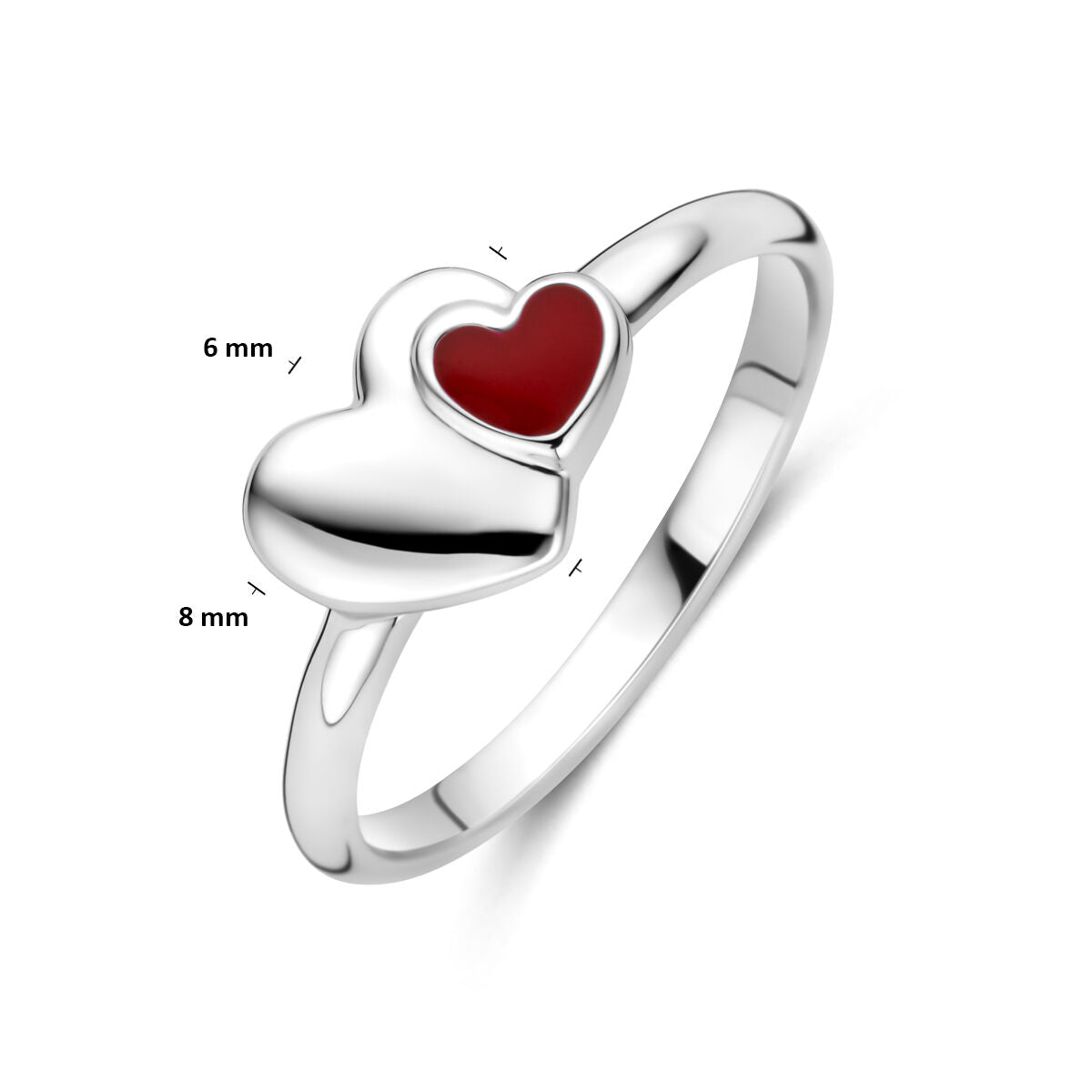 Fantasy Collection Ring emaille hartje zilver