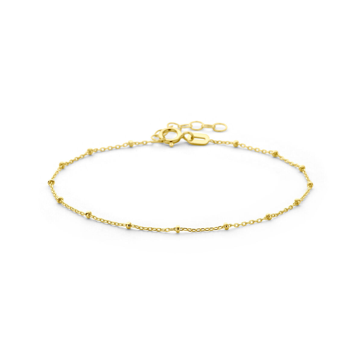 9k armband bolletjes 16 + 2 cm 9K geel
