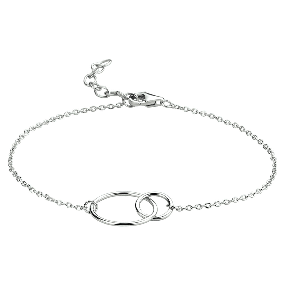 Fantasy Collection Armband rondjes 16 + 2,5 cm zilver