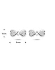 Zilveren gerhodineerde oorknoppen strik zirkonia 4 mm - 1341844