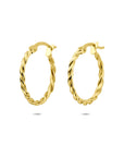 14K geelgouden oorringen gedraaid 18 mm - 4034899 - PansiteNederland.nl