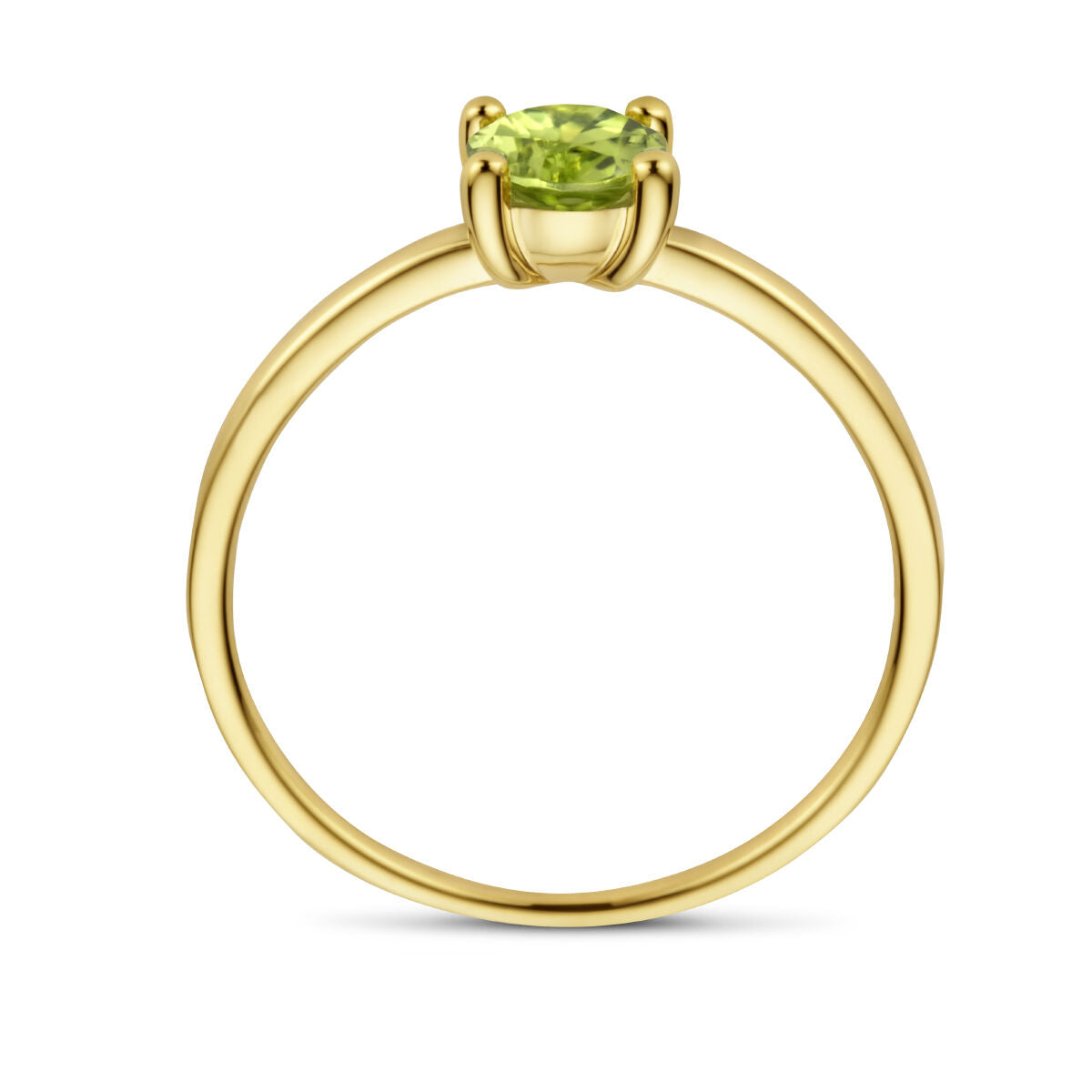 Ring peridot 14K geelgoud
