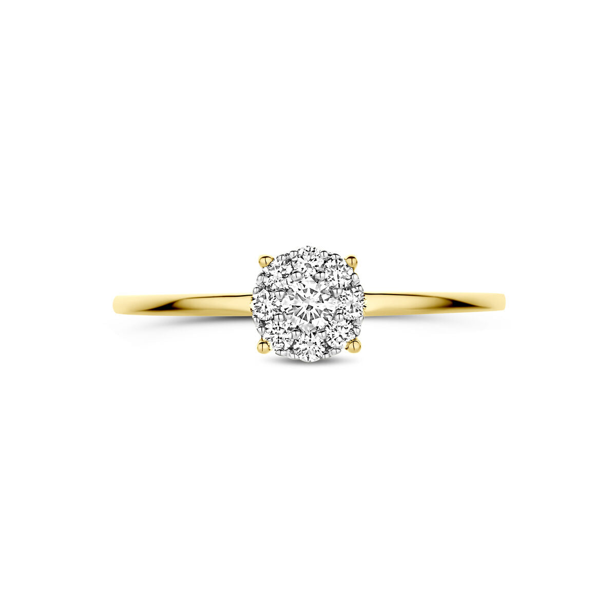 Ring diamant 0.19ct h si 14K bicolor goud geel/wit
