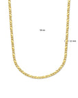 14K Geelgoud Collier Gourmette Met Tussenstuk 3,1 mm 4-Zijdes Geslepen 4028083 - PansiteNederland.nl
