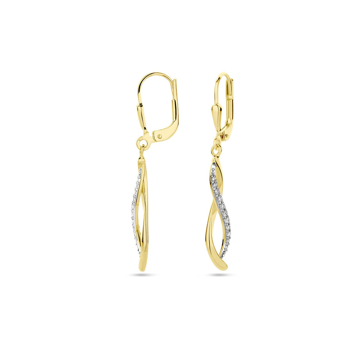 Fantasy Collection 14K Geelgouden Oorbellen met Zirkonia voor Dames 4029257 oorhangers
