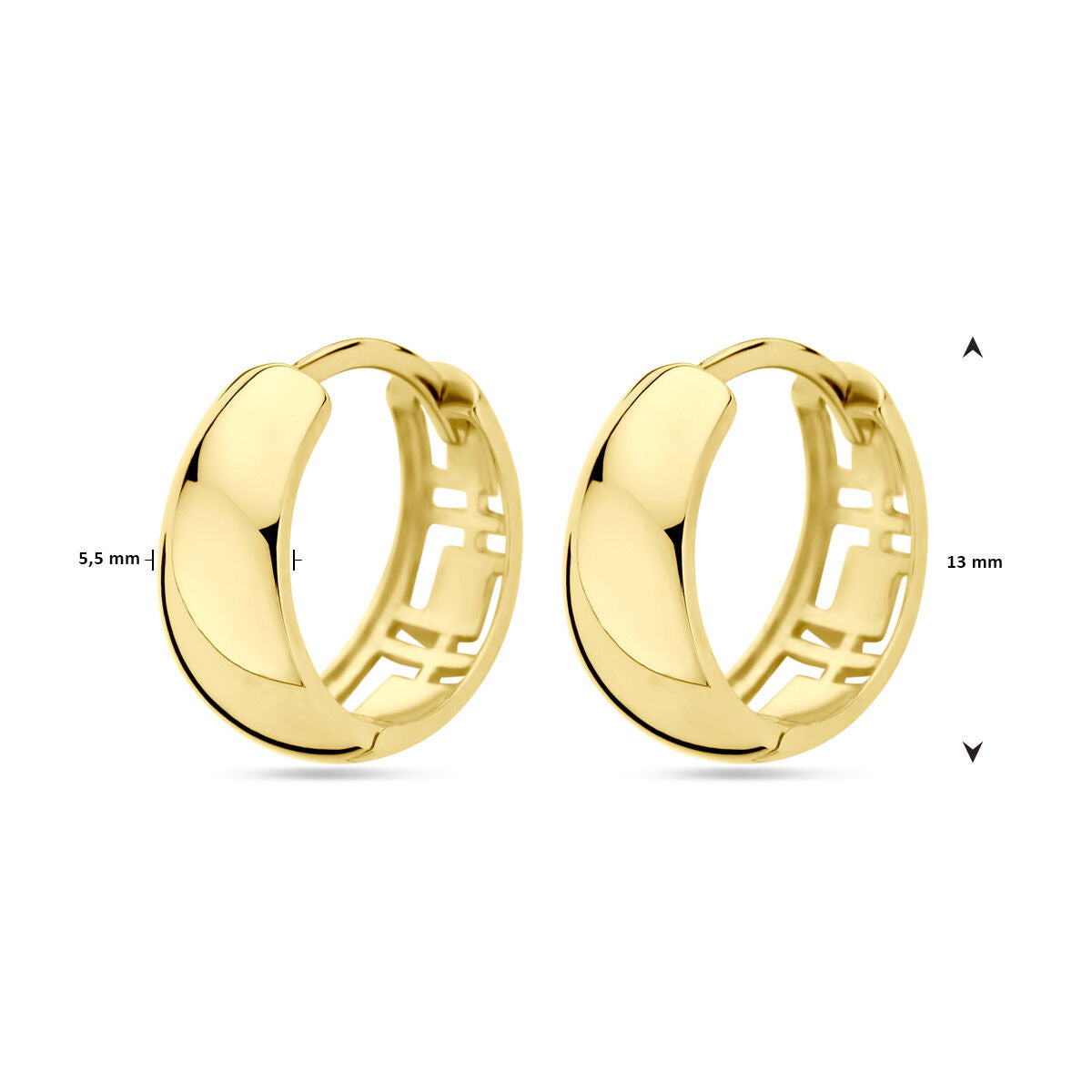 Oorbellen 13 mm 14K geelgoud