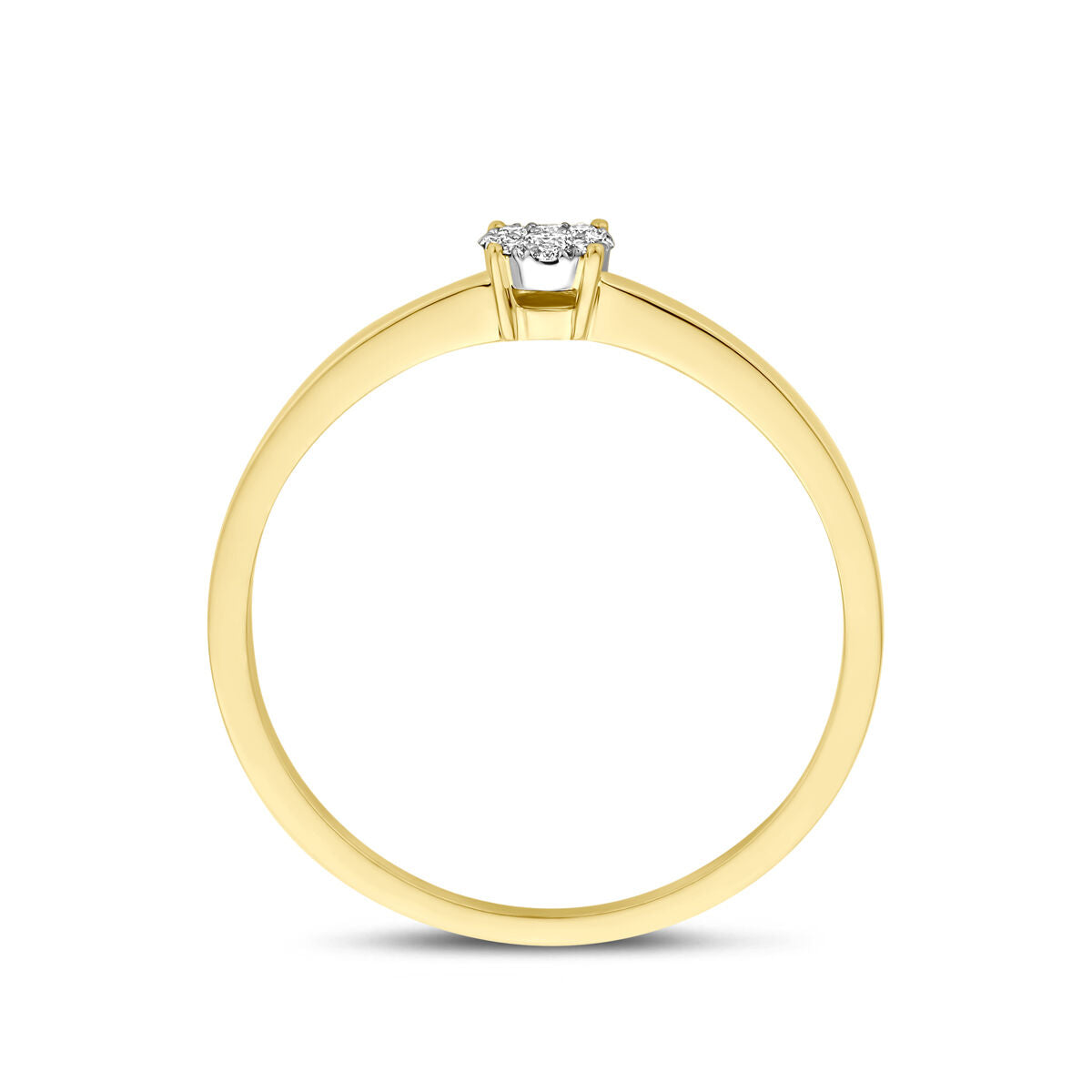 Ring diamant 0.06ct h si 14K bicolor goud geel/wit