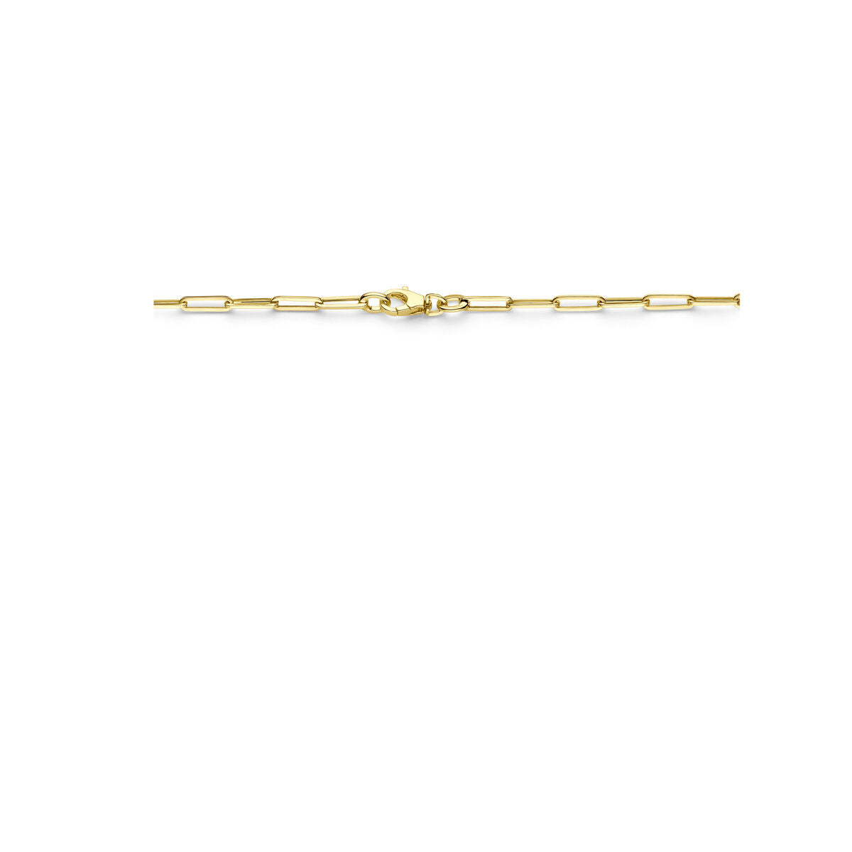 Fantasy Collection Collier paperclip vierkante buis 3,0 mm 14K geelgoud