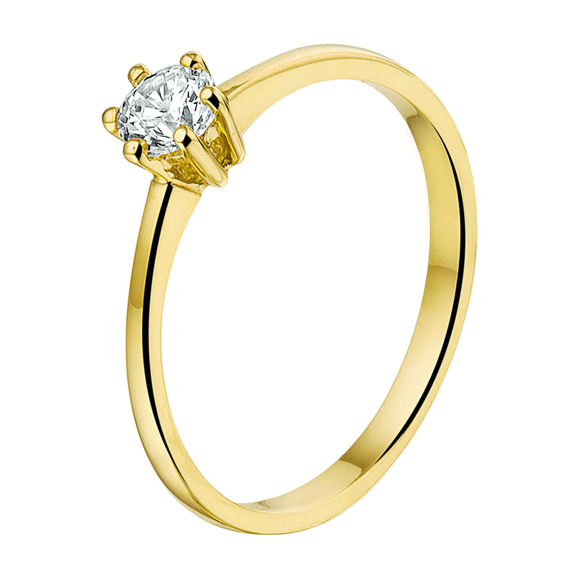 14K Geelgouden Ring met Zirkonia