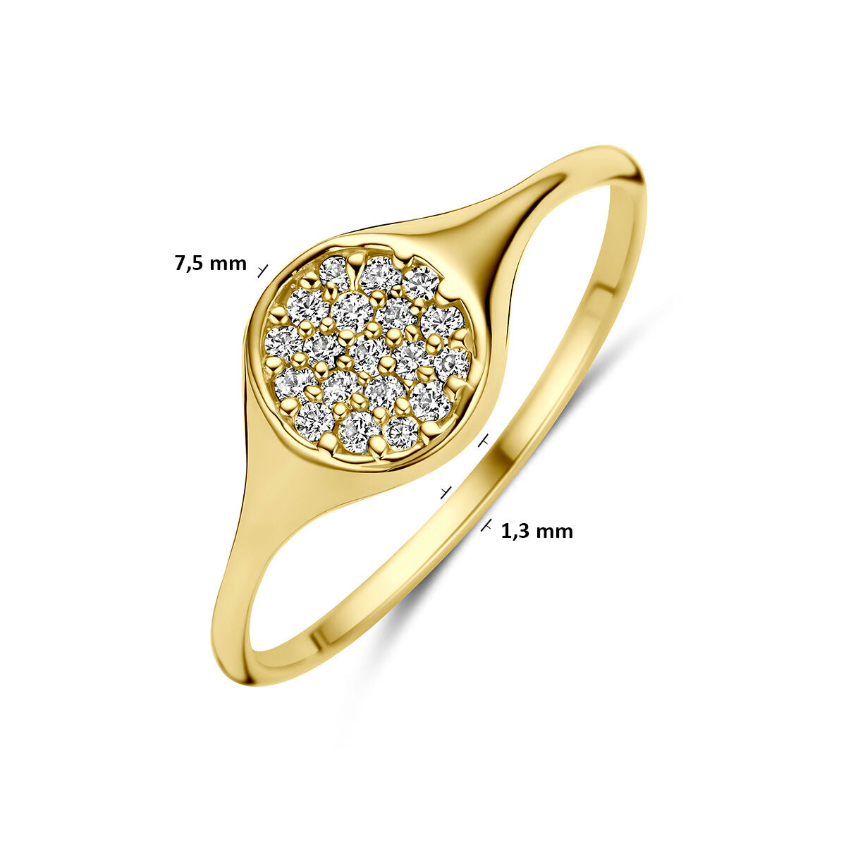 Ring zirkonia 14K geelgoud wit