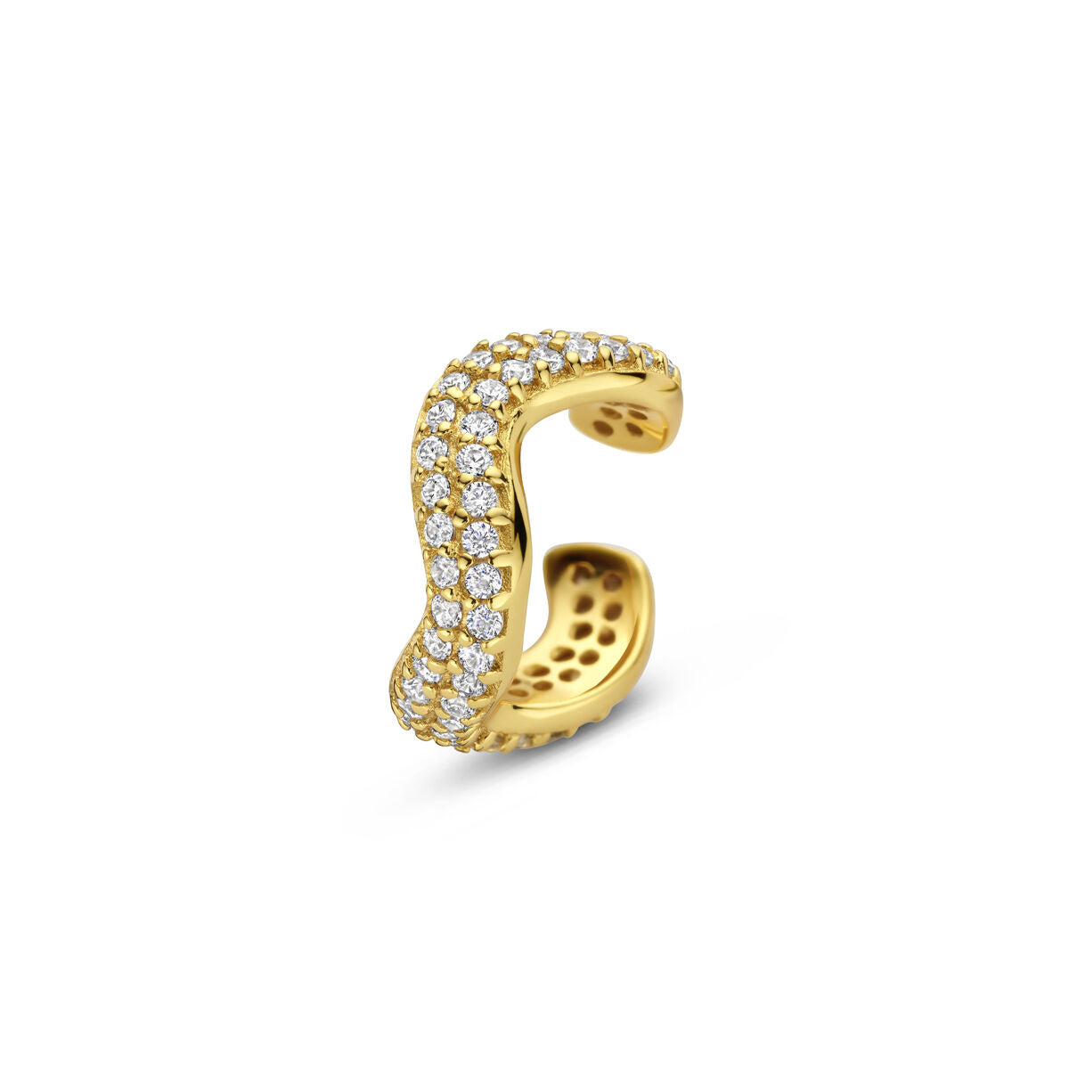 Fantasy Collection Ear cuff zirkonia 12,5 mm 1 micron zilver verguld oorbellen