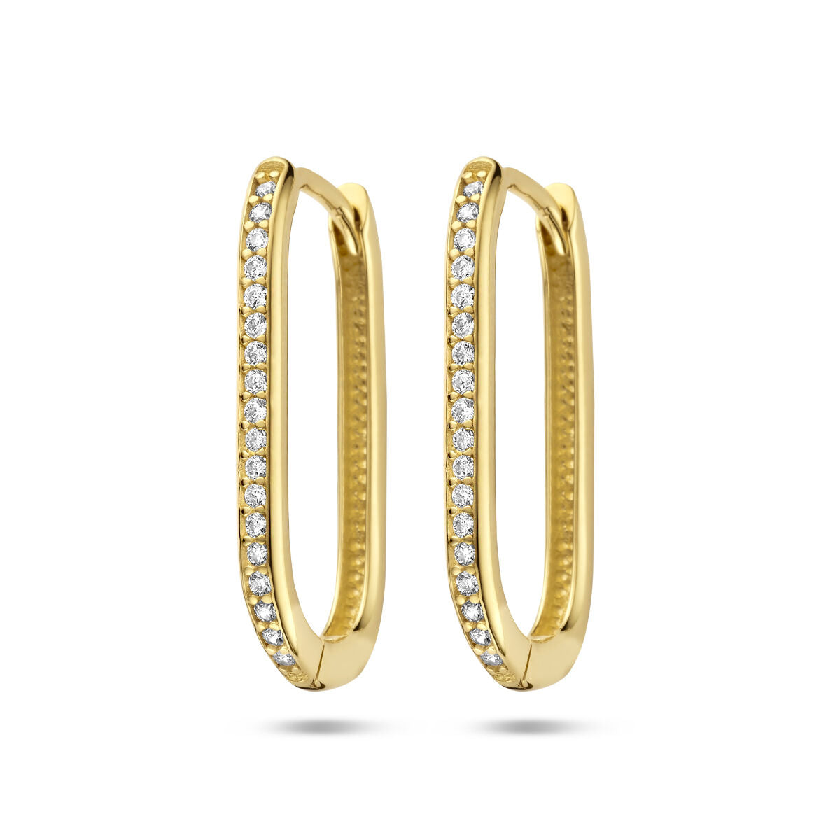 14K geelgouden klapoorringen zirkonia 22,5 mm - 40325183