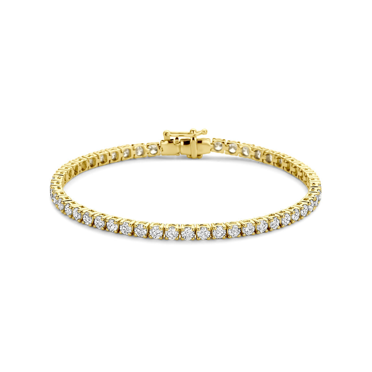 Fantasy Collection Tennisarmband lab grown diamant 5.00ct g si 3,2 mm 17,5 cm 14K geelgoud