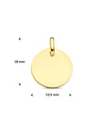 9K Geelgouden graveerhanger rond 13,5 mm - 8000170 - PansiteNederland.nl
