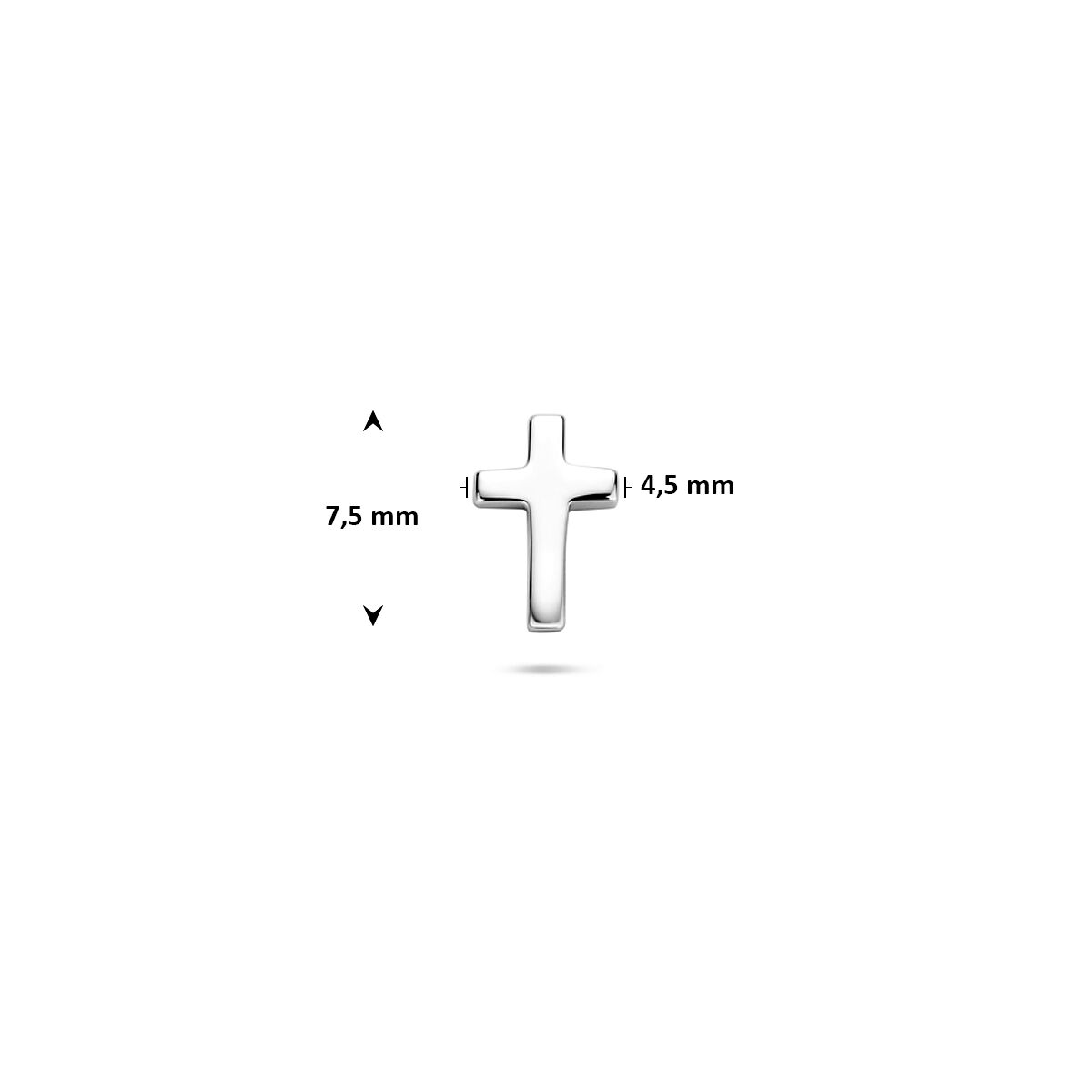 Fantasy Collection Flat back piercing kruis 7,5 mm zilver