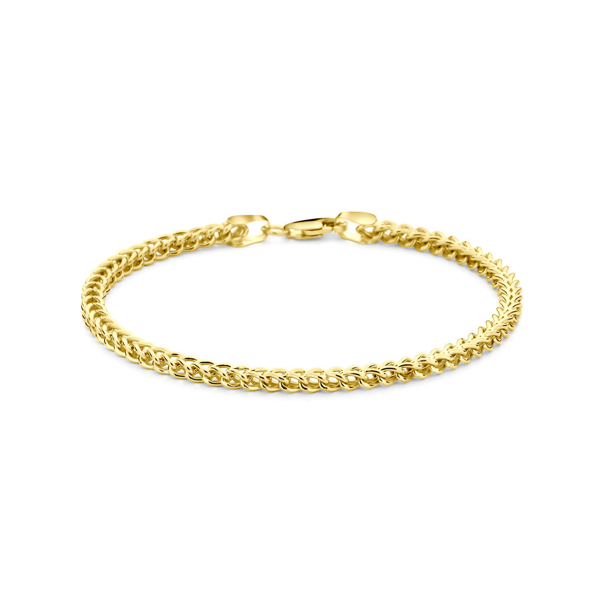 Ketting Gourmette massief 3,5 mm Silgold (geel met zilverkern)