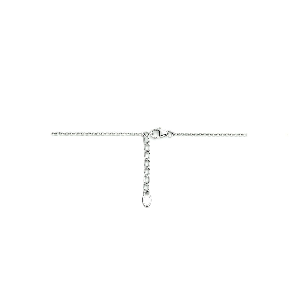 Fantasy Collection Collier parel en zirkonia 42 + 3 cm zilver gerhodineerd