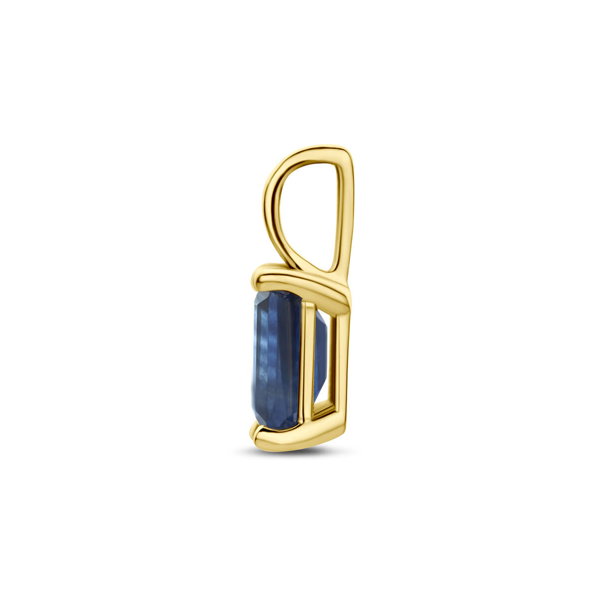Hanger saffier 14K geelgoud 11 mm