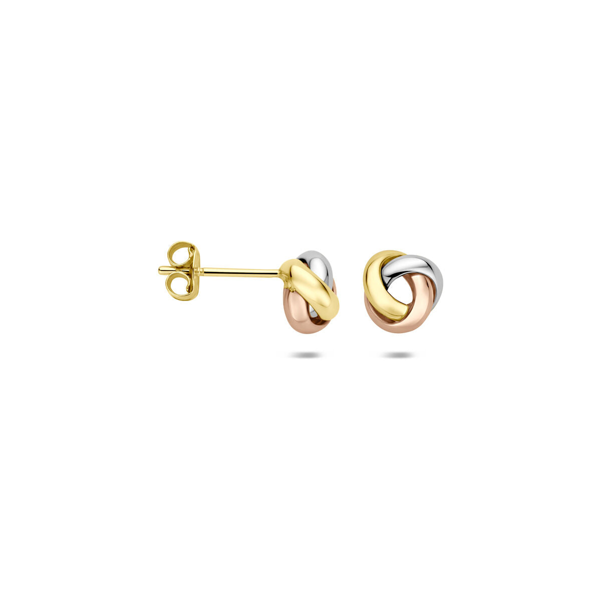Oorknoppen knoop 9K tricolor 6 mm
