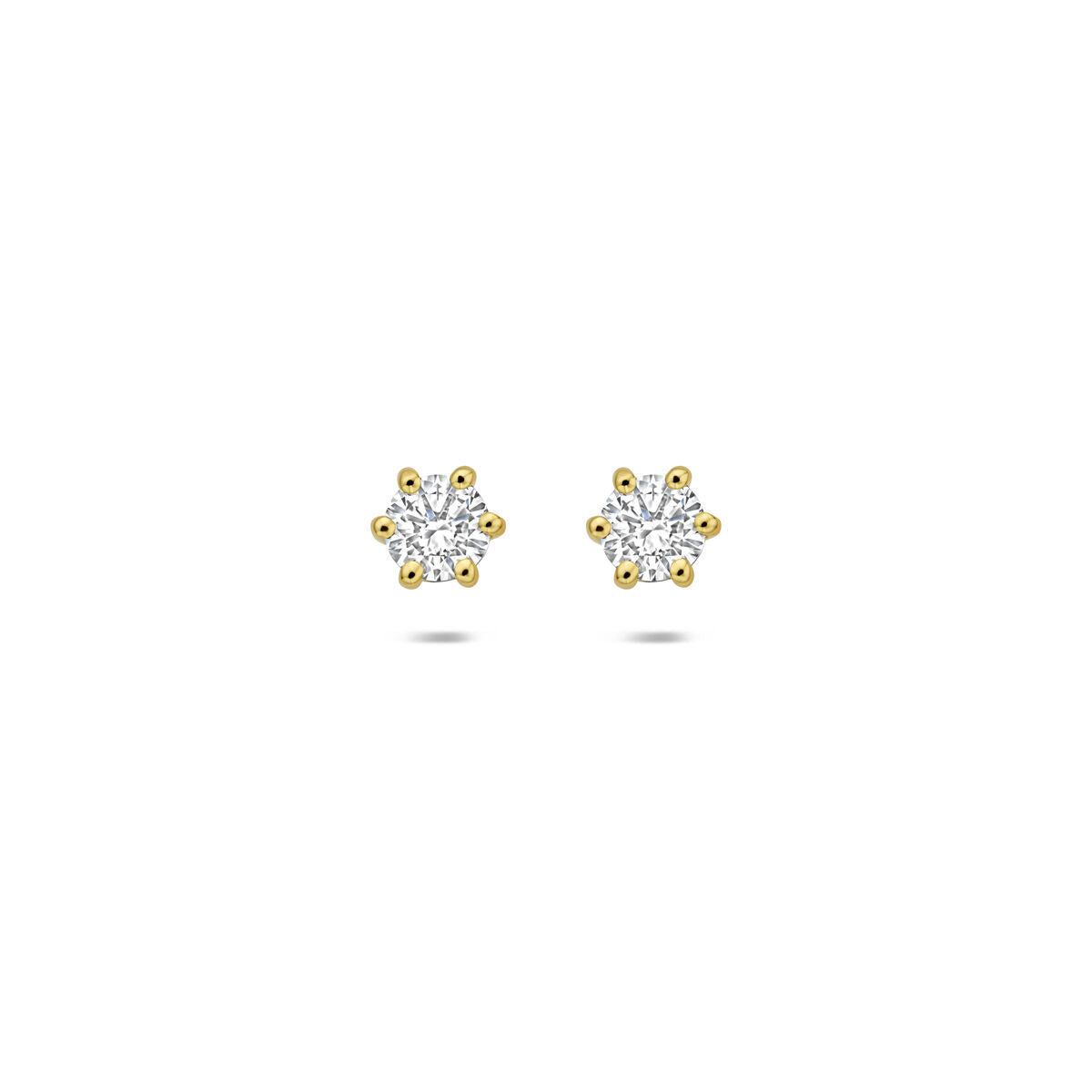 Fantasy Collection Oorbellen lab grown diamant 0.50ct (2x 0.25ct) g vs 5 mm 14K geelgoud