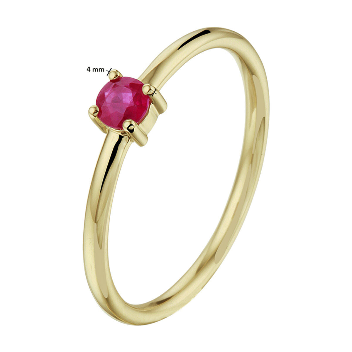 Ring robijn 14K geelgoud