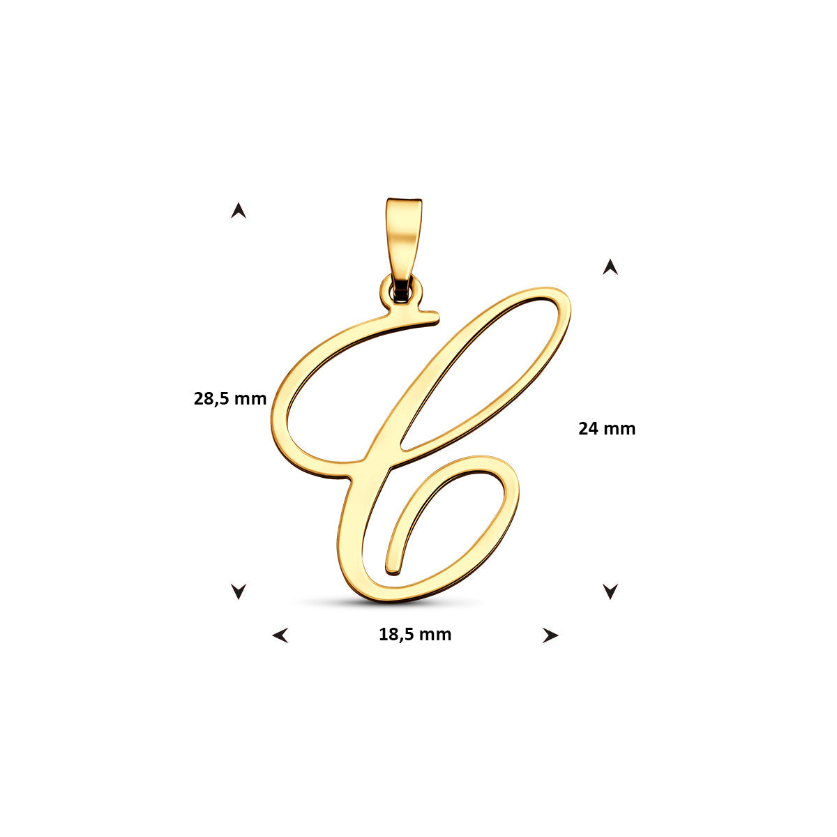 Hanger sierletter C 24 mm 14K geelgoud #Letter_C