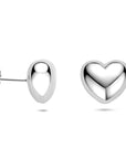 Zilveren gerhodineerde oorknoppen hartje 13 mm - 1341612 - PansiteNederland.nl