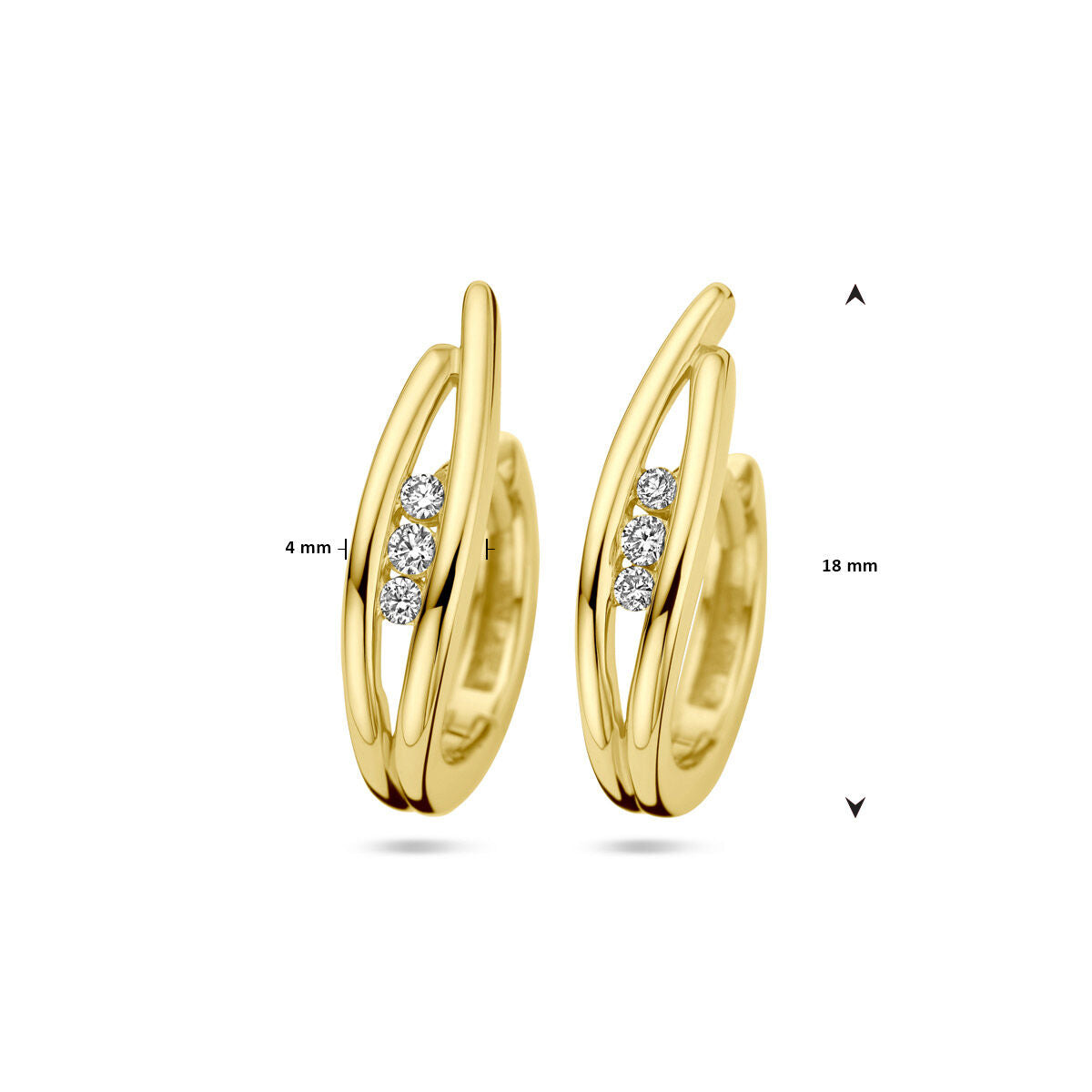 Fantasy Collection Oorbellen diamant 0.10ct (2x 0.05ct) h si 14K geelgoud