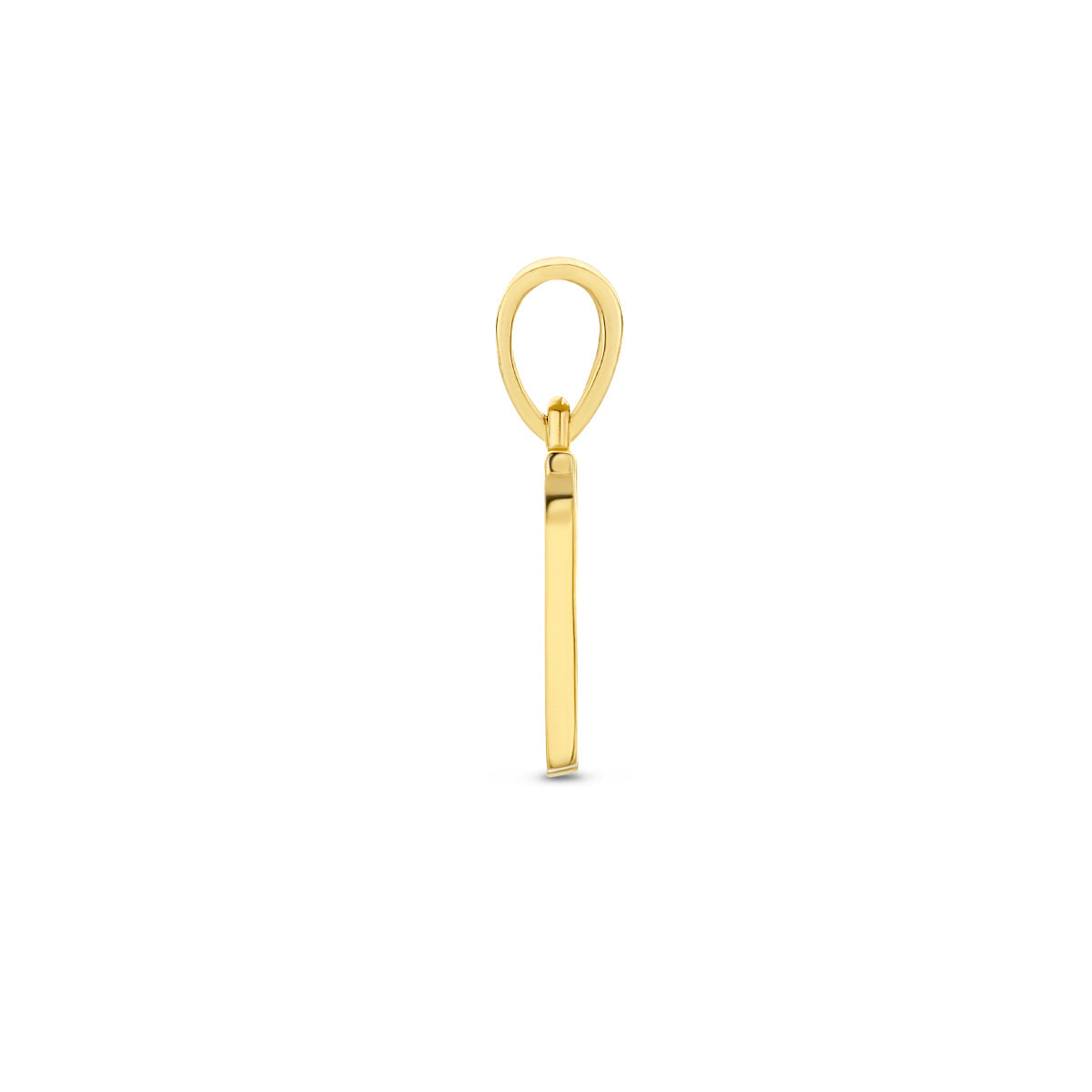 Hanger letter W zirkonia 14 mm 14K geelgoud #Letter_W