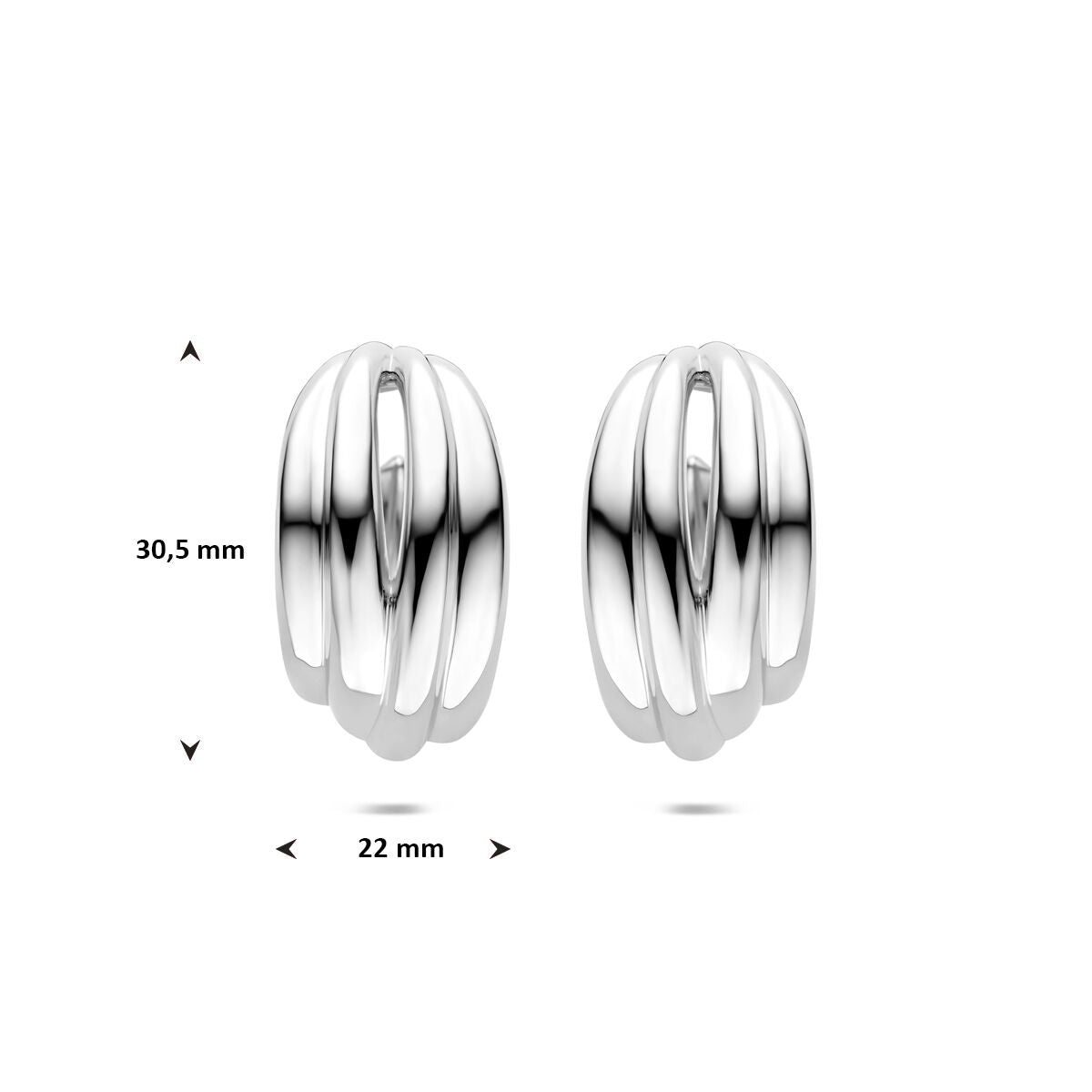 Fantasy Collection Oorbellen 30,5 mm zilver