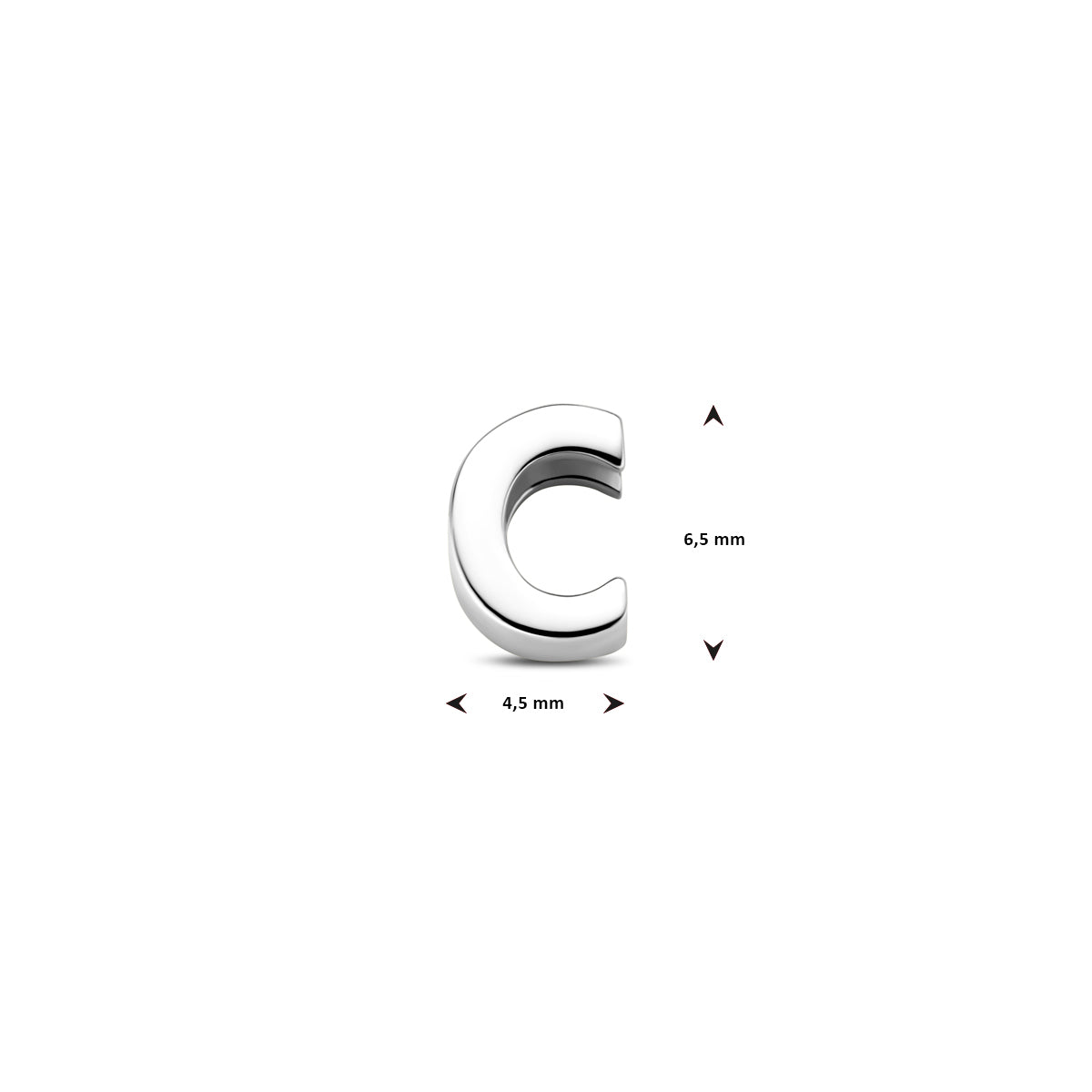 Hanger letter C 6,5 mm zilver #Letter_C
