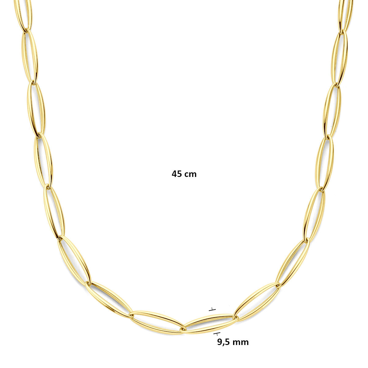Fantasy Collection Collier 9,5 mm 45 cm 14K geelgoud