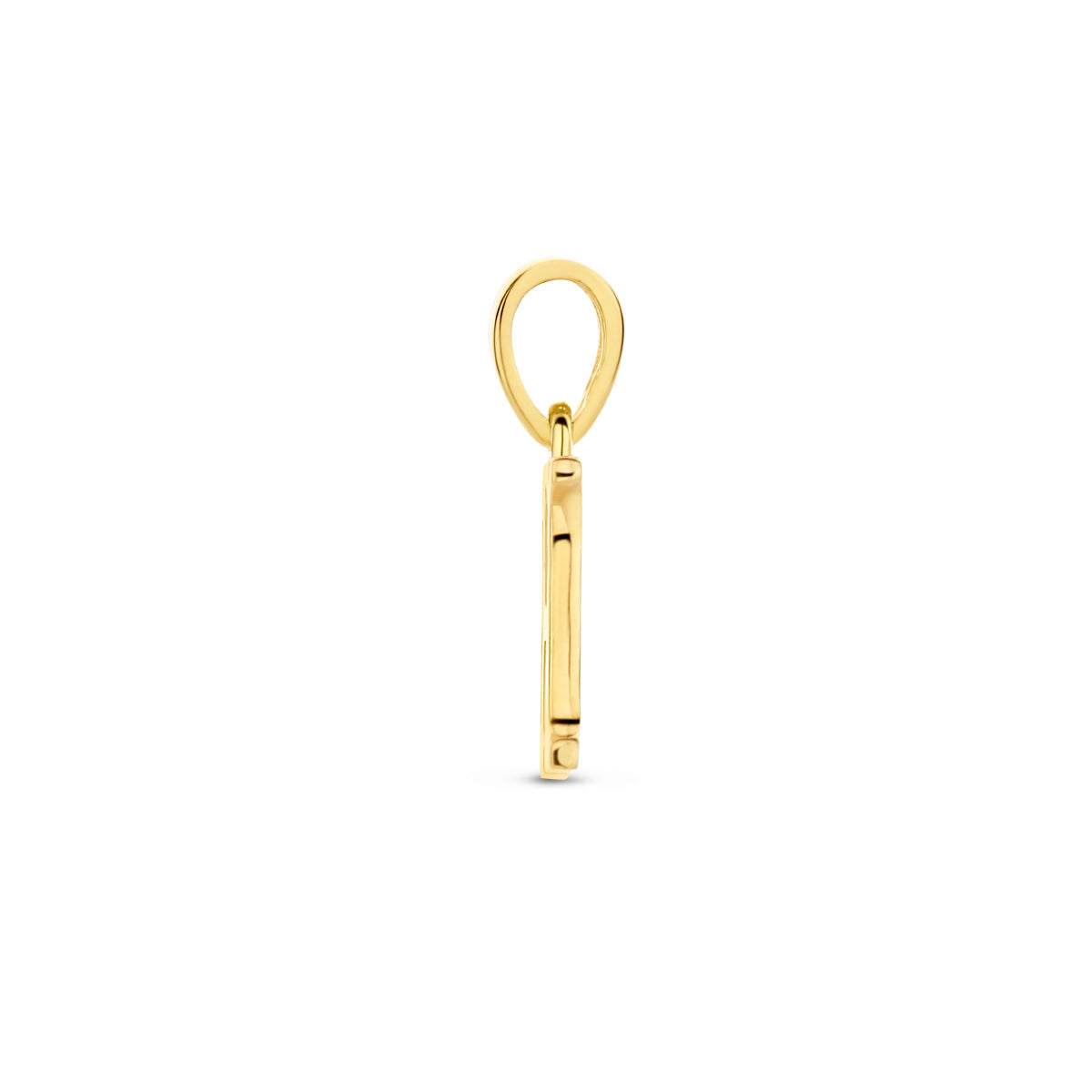 Hanger letter H zirkonia 14 mm 14K geelgoud #Letter_H