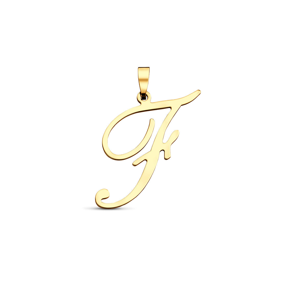 Hanger sierletter F 26,5 mm 14K geelgoud #Letter_F