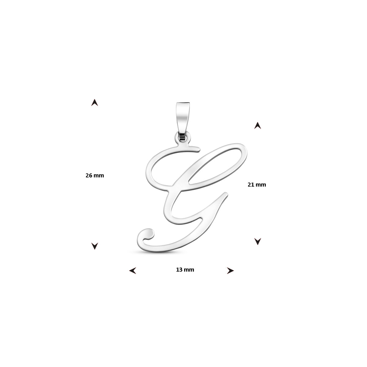 Hanger sierletter G 21 mm zilver #Letter_G