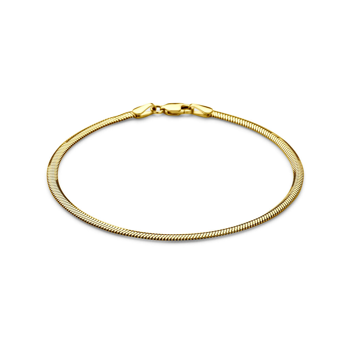 Fantasy Collection Slang plat (bol) 2,6 mm 14K geelgoud armband