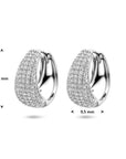 Zilveren gerhodineerde klapoorringen zirkonia 18 mm - 1341908