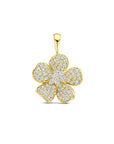 14K geelgouden hanger bloem diamant 0.75ct h si 21,5 mm - 4033525 - PansiteNederland.nl