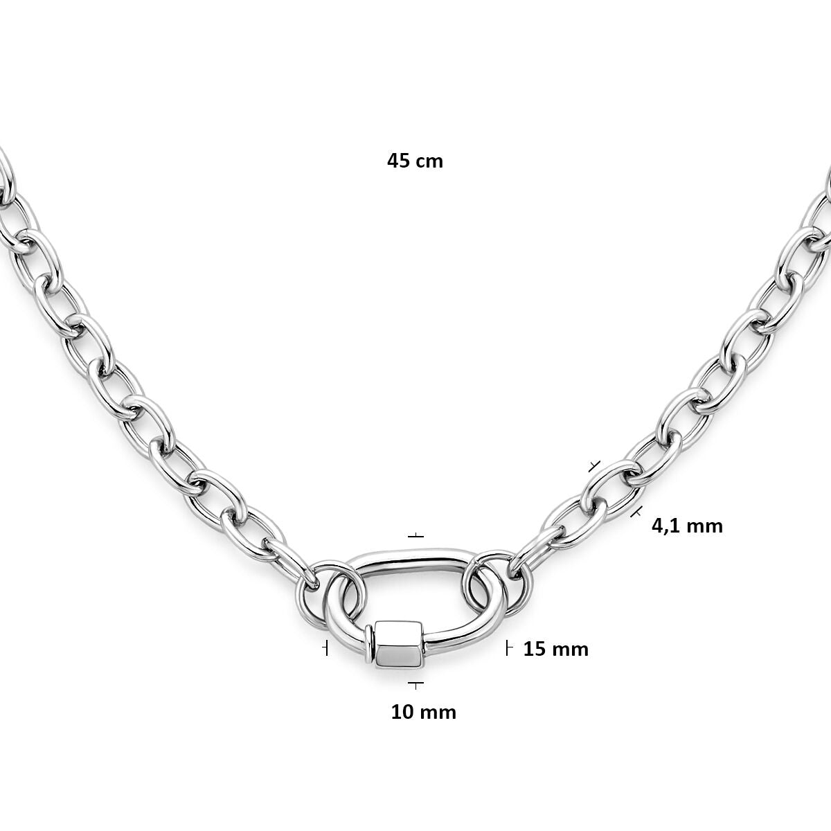 Fantasy Collection Gerhodineerd Zilveren Ketting 1342305