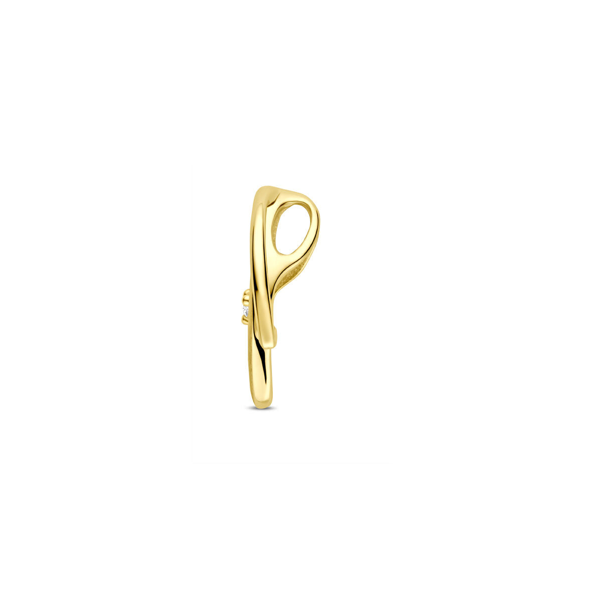 Fantasy Collection Hanger poli/mat diamant 0.02ct h si 15,5 mm 14K geelgoud