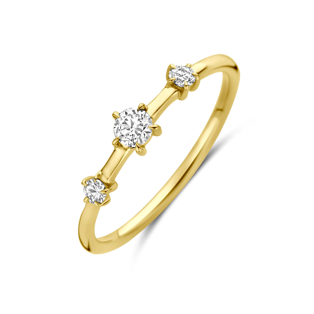 Ring lab grown diamant 0.20ct f vs 14K geelgoud