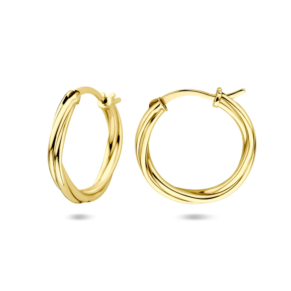 Fantasy Collection Oorbellen gedraaid 19 mm 1 micron zilver verguld